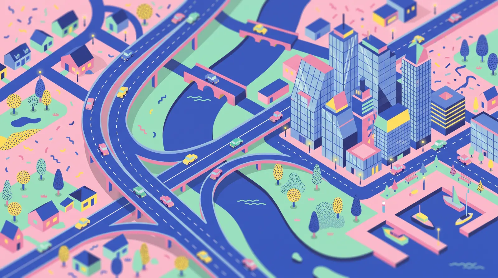 Illustrazione d’atmosfera dedicata a Cities: Skylines