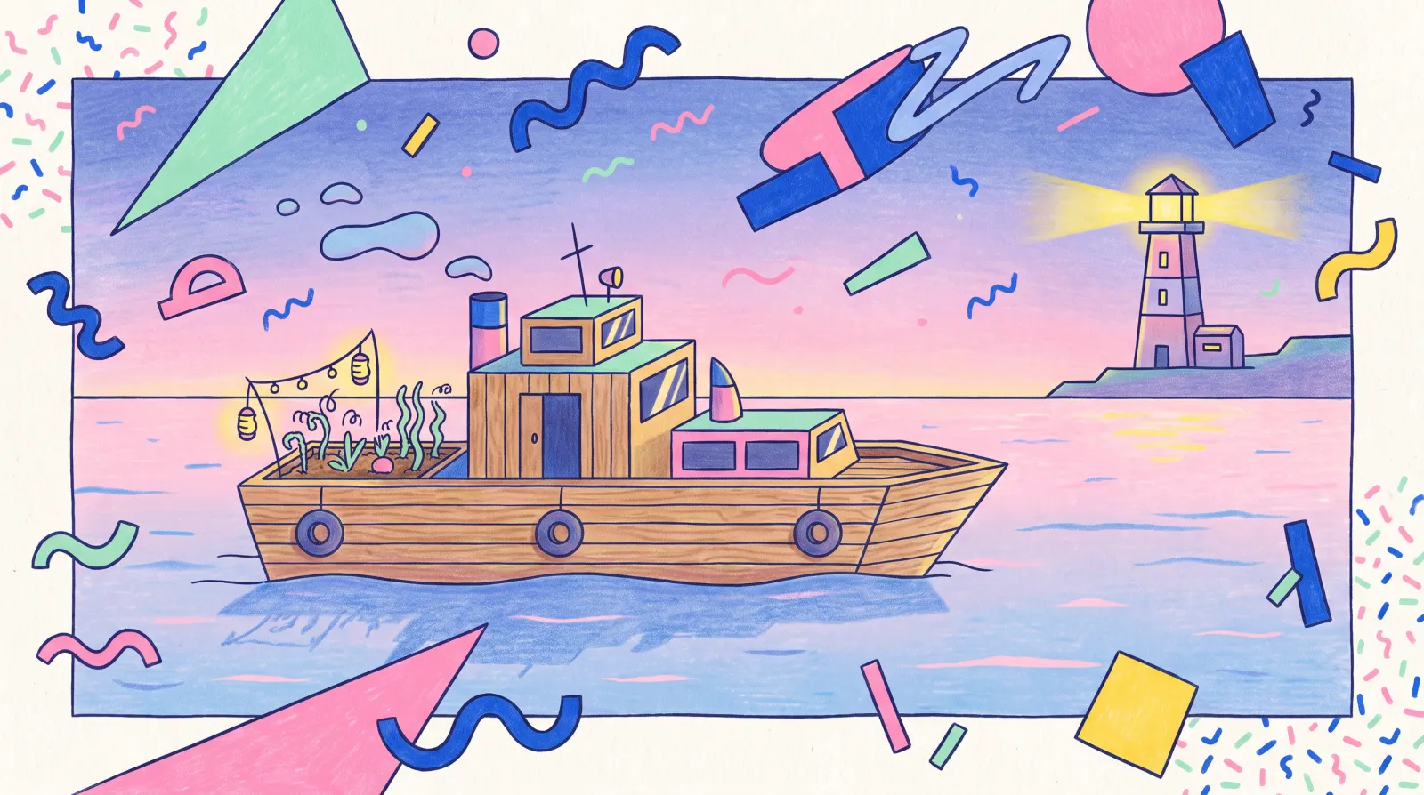 Illustrazione d’atmosfera dedicata a Spiritfarer